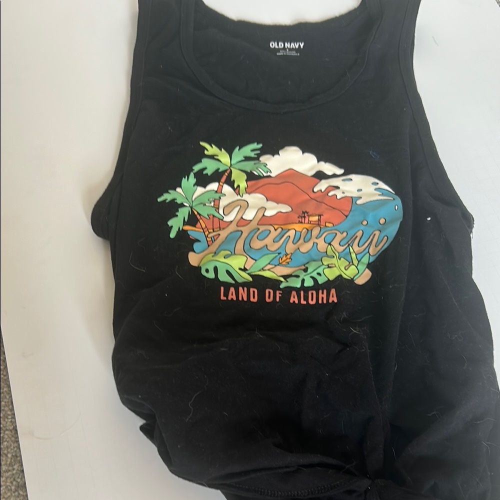 Old Navy Black Hawaii Graphic Tank